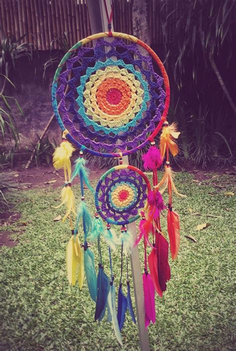 N Rainbow Crochet Dream Catcher