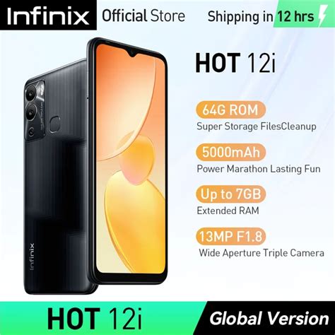 Infinix HOT 12i Smartphone 6 6 IPS Premium Super Bright Display 13MP F1 8 Wide Aperture Triple