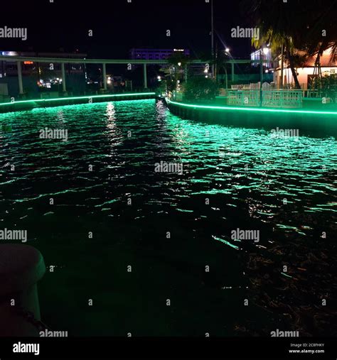 View of Malacca River at night, a popular nightlife spot with bars and ...