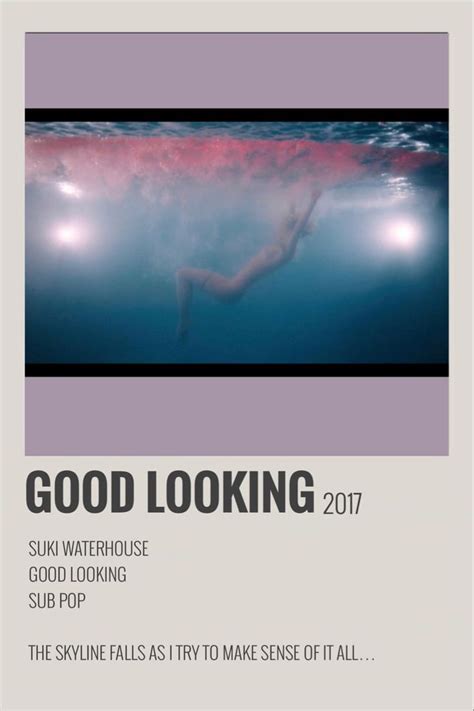 Good Looking Suki Waterhouse Music Song Minimalist Poster Music