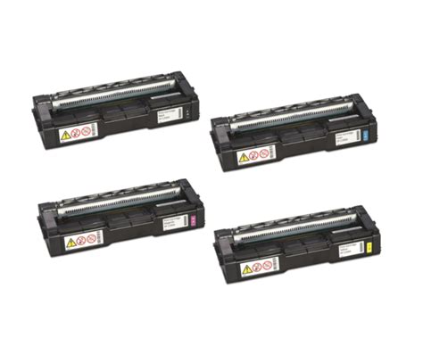 Ricoh SP C250SF Toner Cartridges Set Black Cyan Magenta Yellow