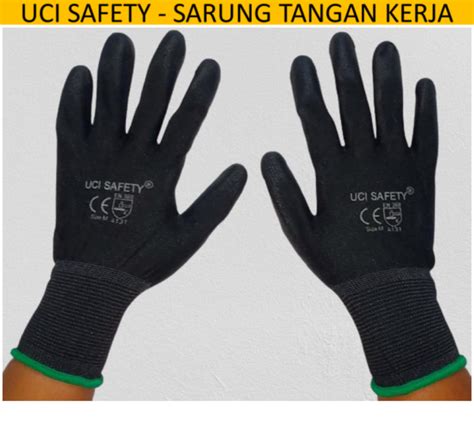 Uci Safety Sarung Tangan Karet Palm Fit Ukuran S M L XL Proyek Satpam