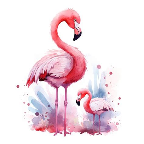 Premium Ai Image There Are Two Flamingos Standing Next To Each Other