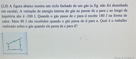 A Figura Abaixo Mostra Um Ciclo Fechado De Um G S A Fig N O Foi