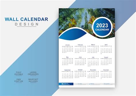 Premium Vector Creative Stylish New Year 2023 Single Wall Calendar