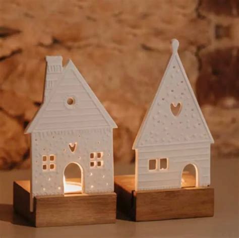 R Der Light Object Mini Porcelain Gingerbread House Snowball Trouva