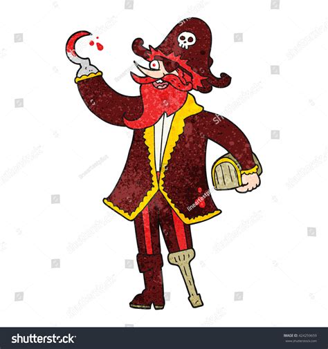 Freehand Textured Cartoon Pirate Captain Stock Vector Royalty Free