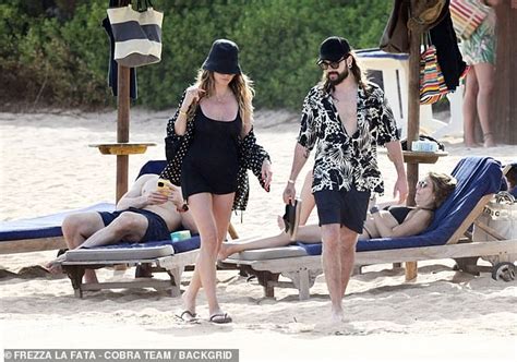 Heidi Klum Goes Topless In Black Bikini Bottoms In Sardinia Daily Mail Online