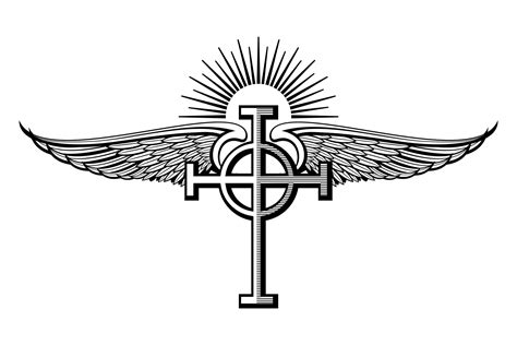 Holy Cross Winged Emblem. Heaven Symbol Graphic by microvectorone ...