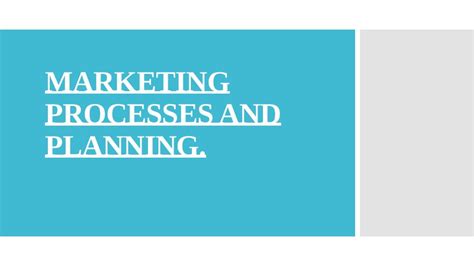 Marketing Processes And Planning Concept Roles Responsibilities