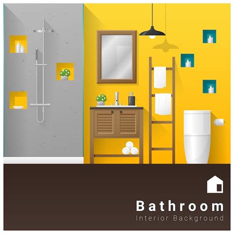 Premium Vector Interior Design Modern Bathroom Background