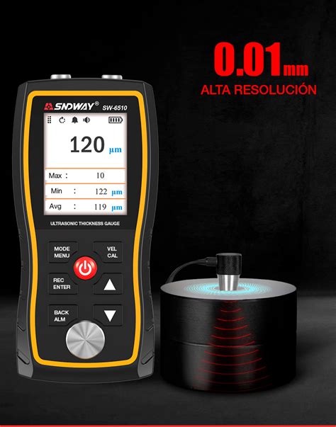 Medidor de espesor ultrasónico de materiales acero plástico y vidrio