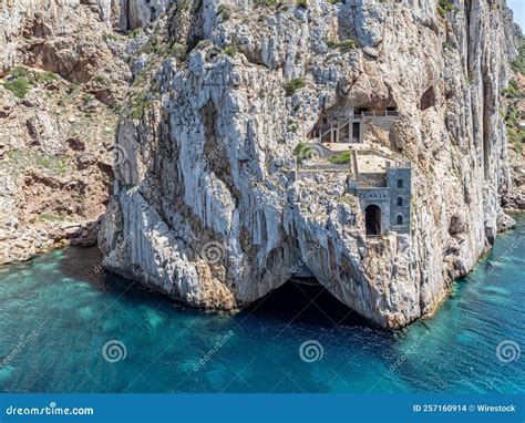 Porto Flavia Tourist Attraction in Italy Stock Photo - Image of background, italy: 257160914