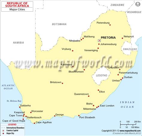 South Africa Cities Map