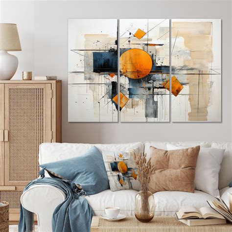 Design Art Geometric Abstraction I - Abstract Shapes Metal Wall Art Prints Set | Wayfair