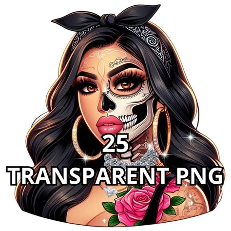 Tattooed Latina Png Half Woman Half Skeleton Chicana Png Latina Woman Png Chicana Clipart