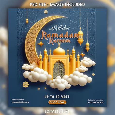 Premium Psd Ramadan Kareem Social Media Post Poster For Ramadan With