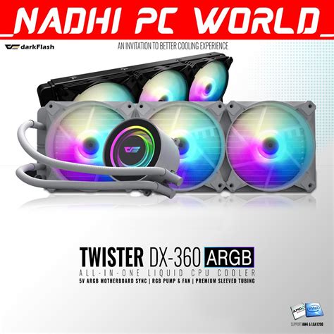 AIGO DarkFlash Twister DX 360 WHITE BLACK ARGB AIO Liquid CPU