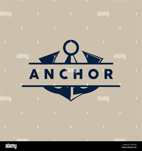 Anchor Logo Ocean Ship Vector Simple Minimalist Design Anchor Icon