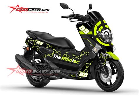 Modifikasi Striping Yamaha Nmax Livery Iannone Gp Red And Black Version Motoblast