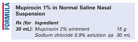 Mupirocin 1% in Normal Saline Nasal Suspension