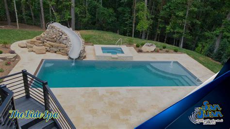 San Juan Pools | The Lido Spa - A Square & Flat Bottom Fiberglass Spa