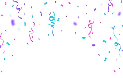 Colorful Confetti And Ribbon Falling Png Simple Confetti And Ribbon Falling Isolated On A