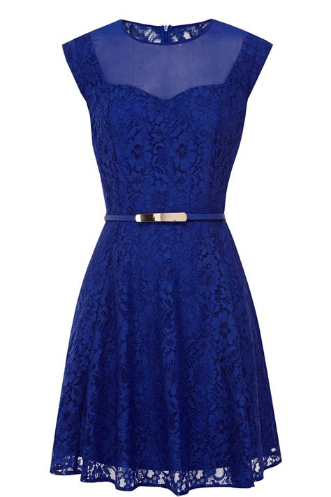 Oasis Savannah Lace Skater Dress In Blue Lyst