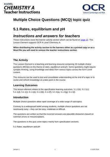 Ocr A2 Chemistry Resources Teaching Resources