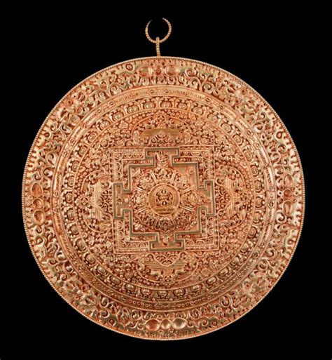 Mandala Tibetain En Cuivre Repousse Qualit Museale Exceptionnelle