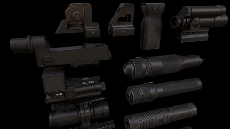 ArtStation - Assaultrifle Accessories | Game Assets