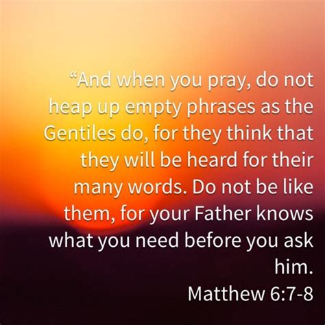 Verse Of The Day Matthew 67 8 Kjv Highland Park Baptist Church