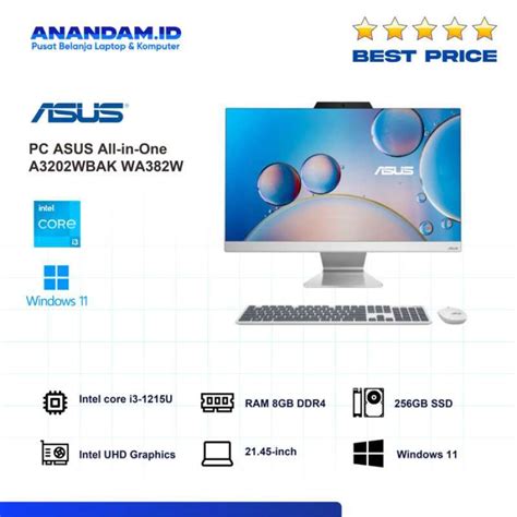 Jual PC Asus AIO A3202WBAK WA382W Core I3 1215U 8GB 256GB 22 W11 Di