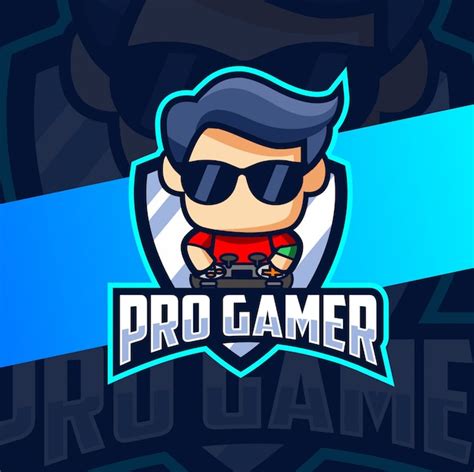 Gamer Esport Mascot Logo Design Premium Vector