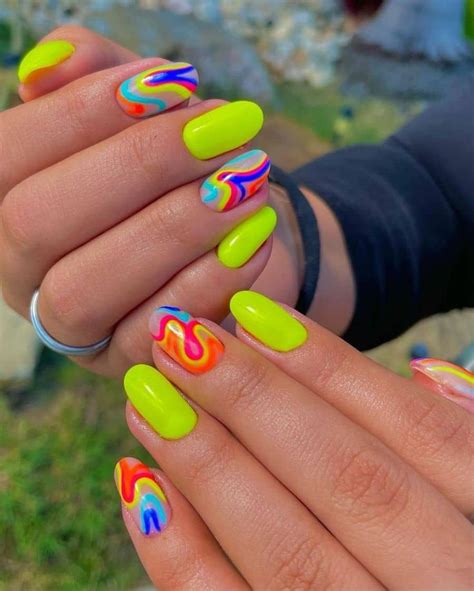 Tuy N Ch N M U Neon Nail Designs C Y U Th Ch Nh T