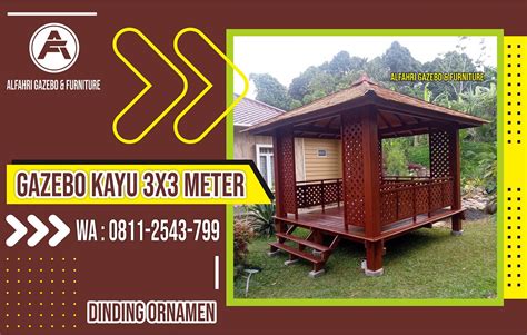 Gazebo Kayu Minimalis 3x5 Meter Mushola Dinding Kaca Di Pangandaran