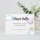 Hot Air Balloon Pink Diaper Raffle Card Zazzle
