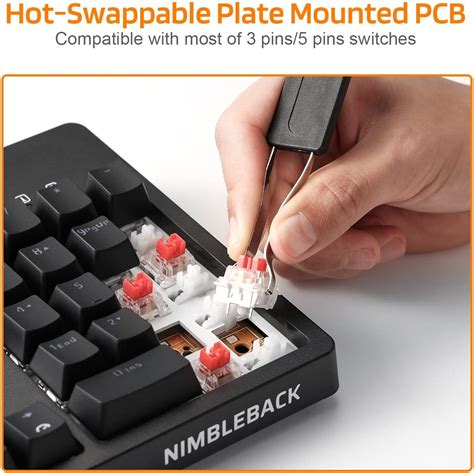 Buy Ltc Nb Nimbleback Wired Key Hot Swappable Mechanical Keyboard Black Ergonomic
