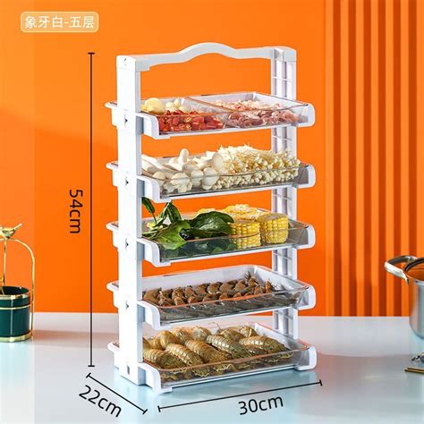 Steamboat Food Organiser Hot Pot Storage Organizer Vegetable Plate Drain Basket Rack