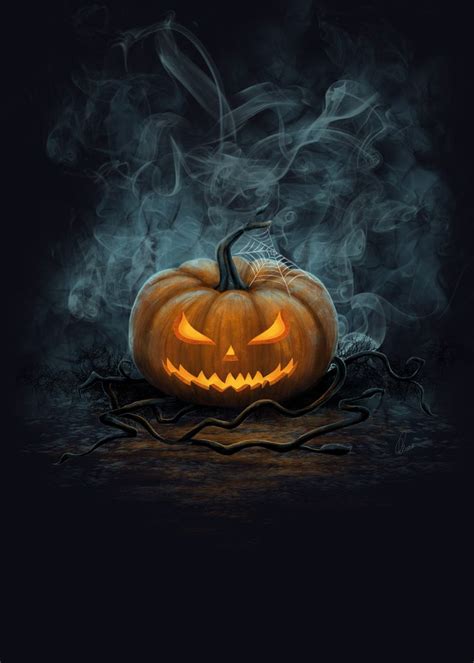 Halloween Pumpkin Art Print by Gosia | Sfondi di halloween, Disegni di ...