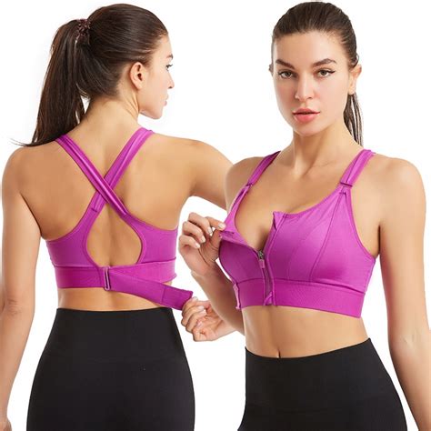 Biustonosz Stanik Z Suwakiem Fitness Top Sport Bra