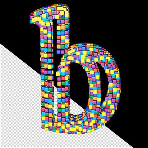 Lettres Color Es De Petits Cubes Lettre B Psd Premium