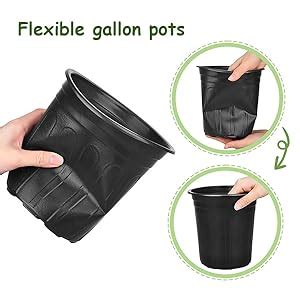 Amazon OUPSAUI 1 2 3 5 Gallon Pots For Plants Flexible Gallon