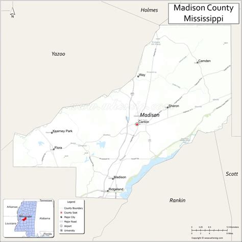 Madison County Map Mississippi Where Is Located Cities Population