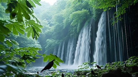 Premium Photo Waterfall Landscape Hd 8k Wallpaper Stock Photographic