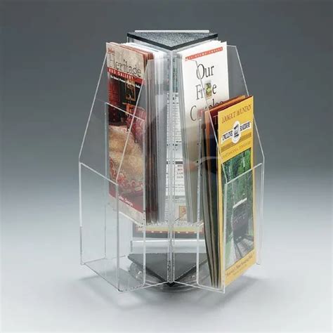 Rotating Acrylic Product Brochure Display Rack Acrylic Brochure Display