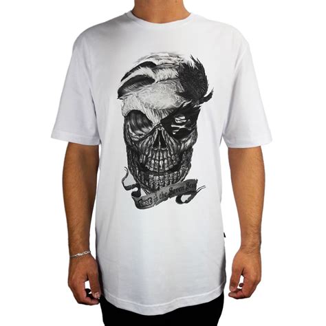 Camiseta Lost Basica Skull Branco Galleryrock