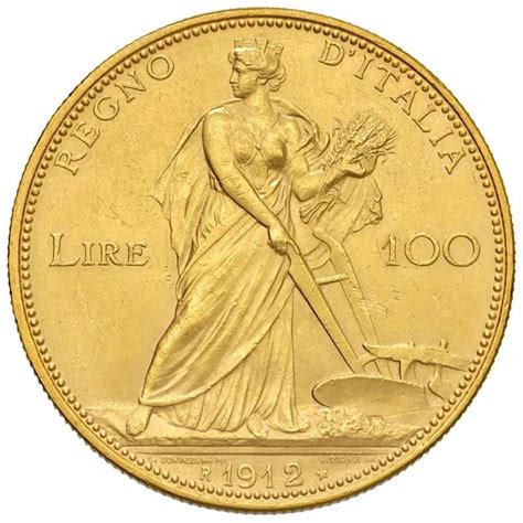 SAVOIA VITTORIO EMANUELE III 1900 1943 100 LIRE ARATRICE 1912 Roma