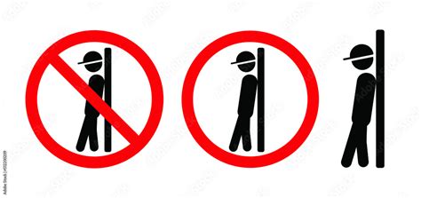 Cartoon Stickman Stick Figure Man Symbol Or Signboard Do Not Lean On