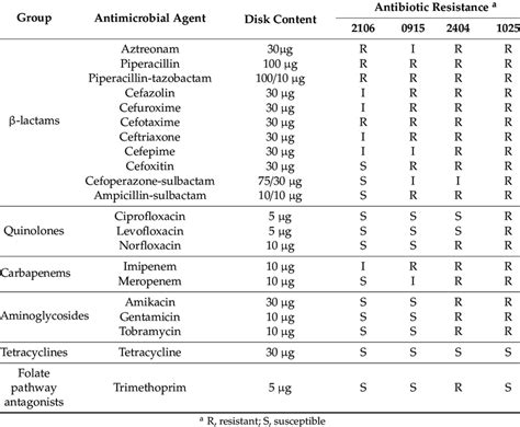 Antimicrobial Susceptibility Tests Of The Klebsiella Pneumoniae Strains